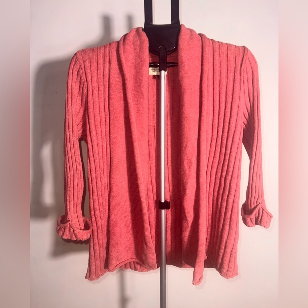 Sonoma Women's Coral Ribbed Cardigan